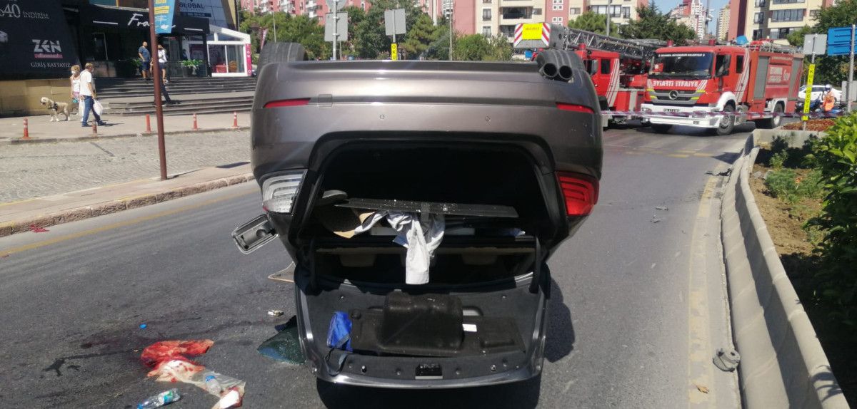 Başakşehir de sürücü, aracıyla takla attı: 3 yaralı #5
