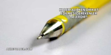 Kalem Alırken Dikkat Edilmesi Gerekenler Nelerdir?